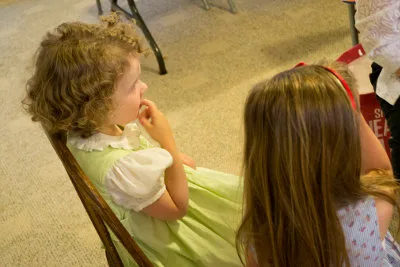 Young children listening during Sunday School